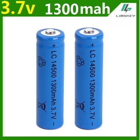 Batterie lithium-ion rechargeable, haute capacité pièces/ensemble, 14500 V, 3.7 mAh, 1 1300, pour lampe de poche Led ► Photo 1/1