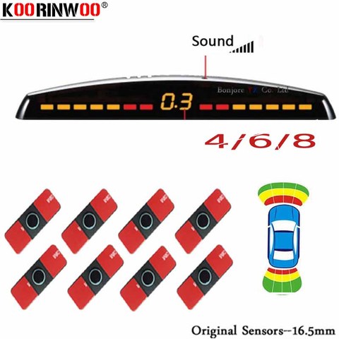 Koorinwoo – écran LCD Original de Parktronics, 4/6/8 capteurs, 16.5MM, Radar de recul pour voiture, détecteur, aide au stationnement, alerte ► Photo 1/6