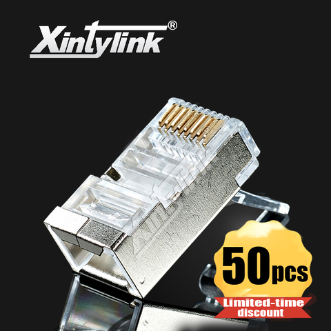 Xintylink – connecteur rj45, prise de câble ethernet rj 45 rg45 cat6, connecteur réseau mâle blindé stp cat 6 bornes jack lan 1.2mm ► Photo 1/6