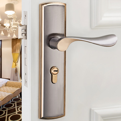 Serrure de porte intérieure en aluminium pour chambre, Style moderne, serrure avec poignée de porte en bois, offre spéciale ► Photo 1/1