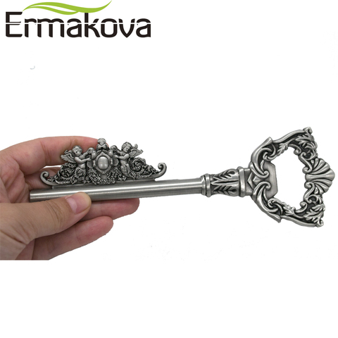 ERMAKOVA 17.8cm longueur Antique métal ange chanceux clé Vintage clé décapsuleur Soda bière ouvre cadeau faveur de mariage ► Photo 1/6