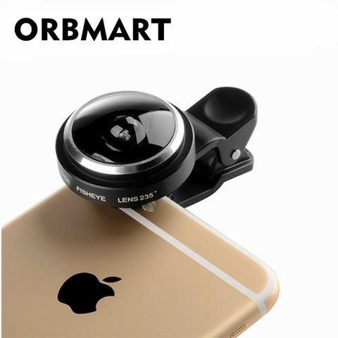 ORBMART 235 degrés Super oeil de poisson Fisheye lentille universelle pince Smartphone lentilles de téléphone portable ► Photo 1/1