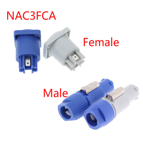 Connecteur d'alimentation NAC3FCA 20A, 250V, 3 broches, fiche mâle femelle, 1 pièce ► Photo 1/6
