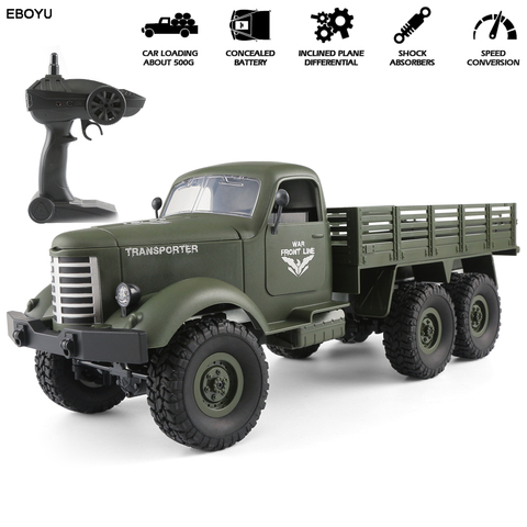 JJRC Q60/JJRC Q61 1/16 RC camion 2.4G 6WD/4WD RC tout-terrain camion militaire armée voiture enfants cadeau enfants jouet pour garçons RTR ► Photo 1/6