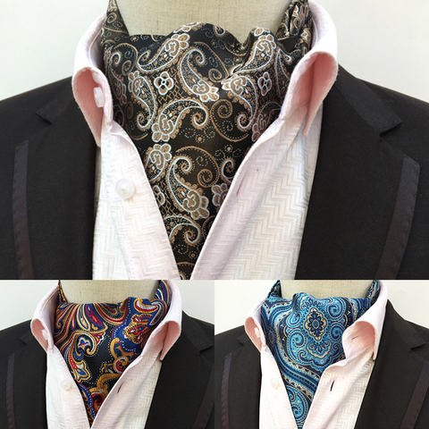 Ricnais – cravate en soie pour hommes, Vintage, motif Paisley Floral, Jacquard, cravate, Scrunch, style britannique ► Photo 1/6