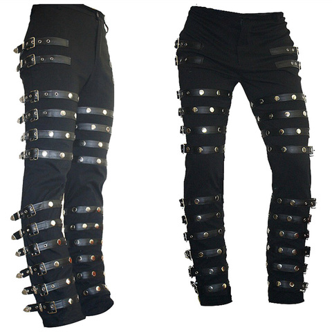 Pantalon/pantalon à rivets classique Rare MJ Michael Jackson BAD PUNK Black Fit Fit, Rock, costume d'halloween ► Photo 1/1