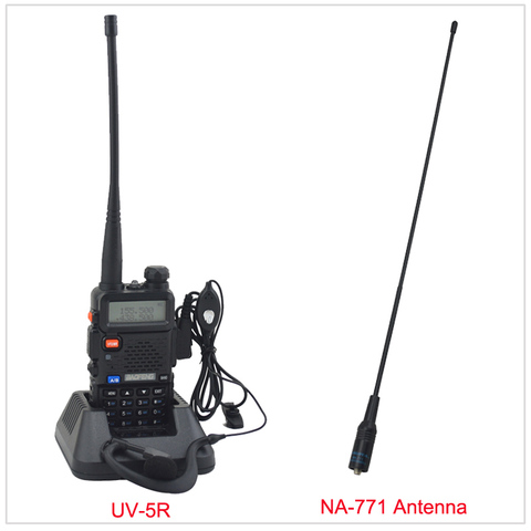 Baofeng radio double bande UV-5R talkie-walkie radio 136-174/400-520 MHz radio bidirectionnelle avec écouteur gratuit et antenne de NA-771 gratuite ► Photo 1/6