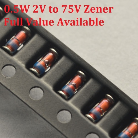 Diode Zener ZMM 2V0 1/2W, 200 V 2.2V 2.4V 3V 2.7V 3.6V 3.9V 4.3V 4.7V 5.1V 5.6V 6.2V 6.8V 7.5V 8.2V 2 v2/pièces 2 v4/2 v7/3 v3/3V LL34 0.5W ► Photo 1/1