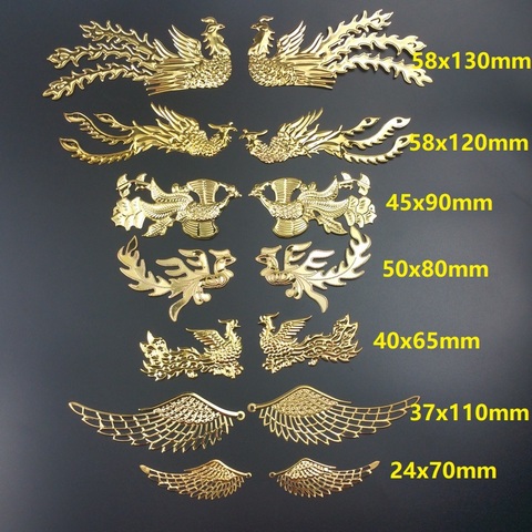 Connecteurs pour bijoux en métal Phoenix dragon filigrane, enrouler les fleurs, 5 paires/lot ► Photo 1/4