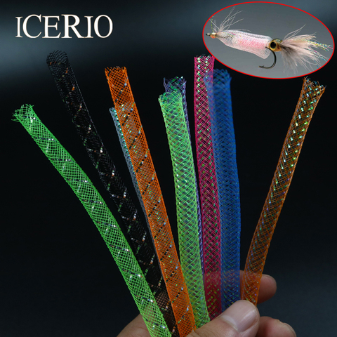 ICERIO 2 M/Pack 8mm Multicolore Holographique Clinquant Mylar Maille Tube Tresse Tube Mouches Minnow Corps Flash Matériel ► Photo 1/5