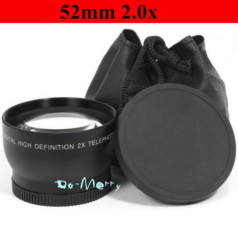 Lentille de conversion téléobjectif, 52mm, 2x2x, pour Nikon D7000 D3100 D5100 D5200 D900 D3100 D3000, pour Canon 70D 60D 700D D5100 ► Photo 1/1