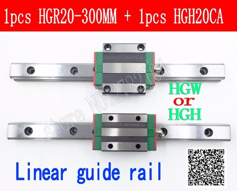 Nouveau rail de guidage linéaire HGR20 300mm de long avec 1 pièce de chariot de bloc linéaire HGH20CA HGH20 HGW20CC pièces CNC ► Photo 1/1