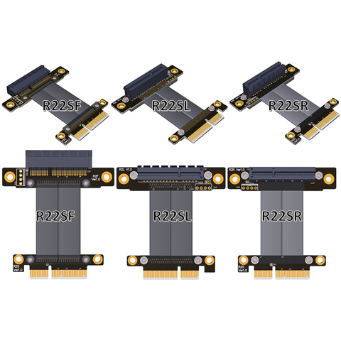 PCIe-câble d'extension PCI Express 4x 3.0x4, carte graphique SSD, rallonge verticale 90 R22SL R22SR, 32G/bps ► Photo 1/5
