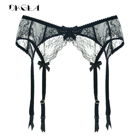 Mode nouveau noir bas jarretières dentelle broderie S M L XL taille ultra-mince Sexy femmes bas jarretelle ceinture blanc tentation ► Photo 1/6