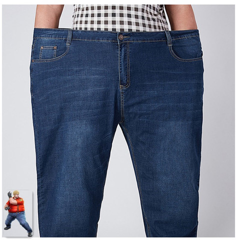 Jean extensible en Denim pour Homme, pantalon ample, bleu, grande taille, 46 48 52, 2022 ► Photo 1/6