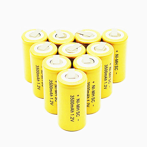 Batterie Rechargeable Ni-MH SC 1.2V, 3500mah, cellules SC Sub C, avec onglets de soudage pour perceuse électrique, tournevis, 10/12/15/22 pièces ► Photo 1/6