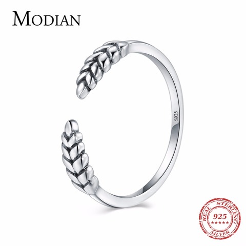 Modian – bague en argent Sterling 100% pour femme, bijou Vintage en feuille d'arbre empilable, cadeau de mariage, à la mode, 925 authentique ► Photo 1/5