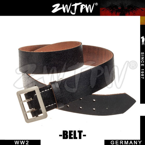 Ceinture en cuir noir Vintage WW2, équipement pour officier militaire LUGER DE/403101 ► Photo 1/6