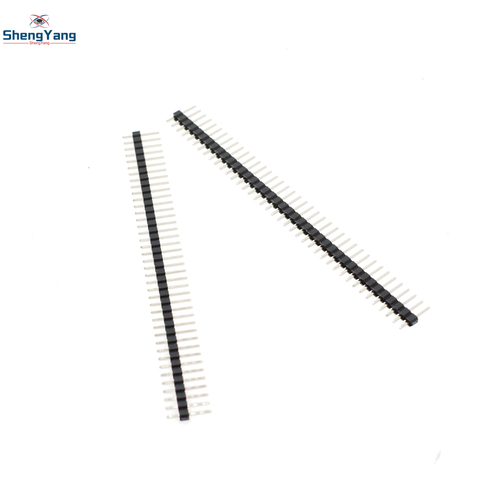 10 pièces ShengYang 40 broches 1x40 simple rangée mâle 2.54 cassable broche en-tête connecteur bande pour Arduino noir ► Photo 1/1