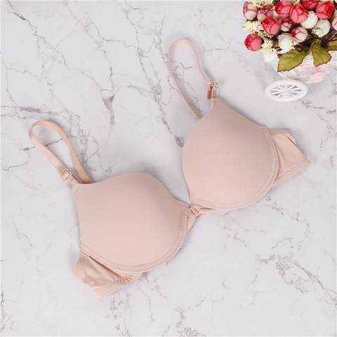 Soutien-gorge sexy à l'avant pour femmes, soutien-gorge push-up sans couture, lingerie pour jeunes filles, peau noire, unie, 2022 ► Photo 1/3