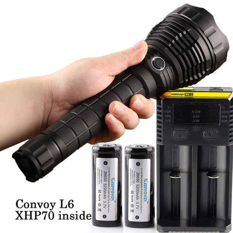 Conconvo L6 CREE XHP70 LED intérieur, max. 3800lm, longue portée, torche tactique pour la chasse, la recherche et le sauvetage en camping ► Photo 1/6