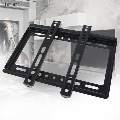 Support mural TV noir mince, 18KG, cadre TV avec dégradé pour écran LCD LED 14-42 pouces, plat ► Photo 1/6