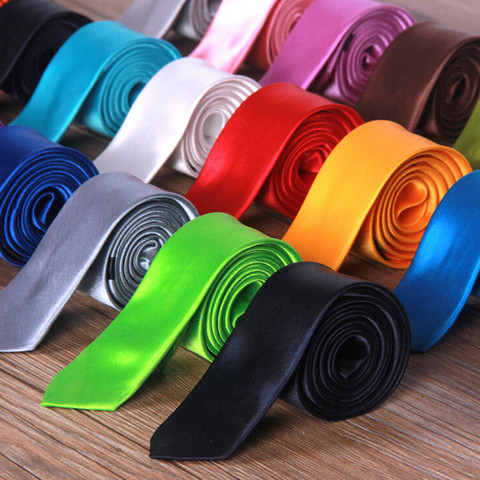 Cravate pour hommes, nouveau, élégant, 5cm, couleur unie, à la mode, 35 couleurs, à la mode ► Photo 1/6