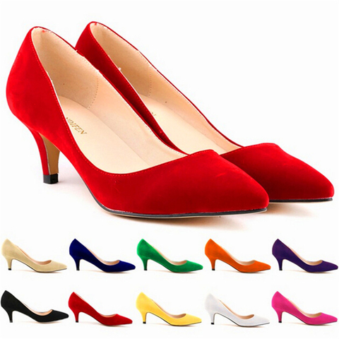 2022 nouveau automne 6 cm femmes talons hauts chaussures solide troupeau peu profond femme élégant OL bureau chaussures bout pointu mode femmes pompes ► Photo 1/6