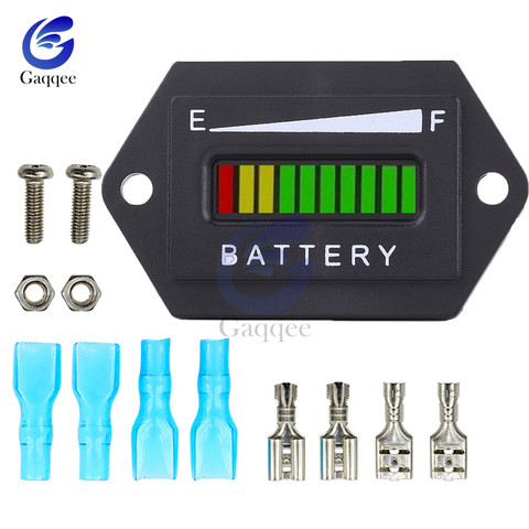 Étanche 12 V 24 V 36 V 48 V LCD voiture acide plomb batterie au Lithium indicateur de capacité voltmètre numérique testeur de tension ► Photo 1/6