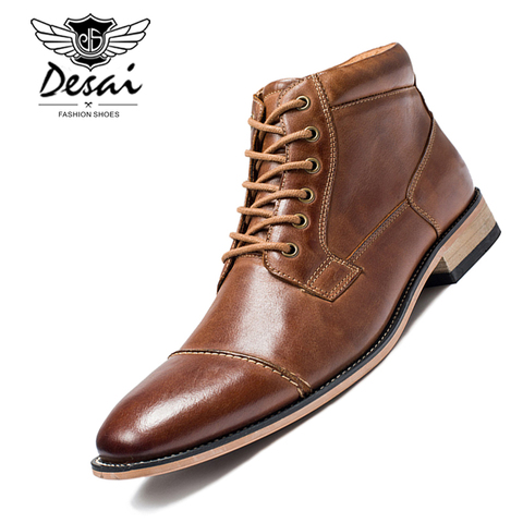 Oxfords – bottes montantes décontractées en cuir véritable pour homme, grandes tailles 2022 – 13, nouvelle collection hiver 7.5 ► Photo 1/6