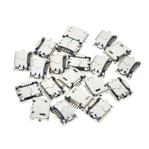 Micro USB Type B Femelle Port, 5 Broches 180 Degrés, SMD SMT À Souder, PCB mount ► Photo 1/4