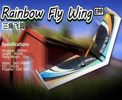 Livraison gratuite RC avion EPP avion modèle DW passe-temps arc-en-ciel mouche aile 800mm envergure queue pousser version RC avion Kit ► Photo 1/4