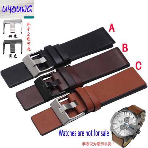 Youyang-bracelet de montre en cuir uni, adaptateur DZ1399 DZ4280 DZ4290 24 26 28mm Diesel ► Photo 1/6