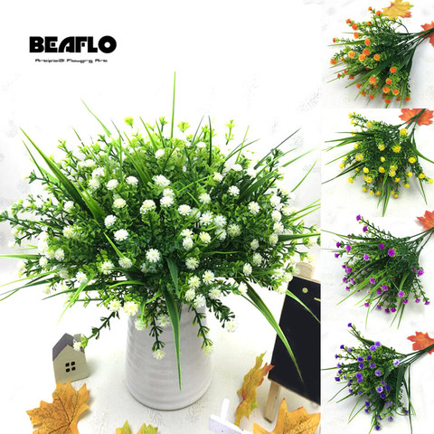 Bouquet de fausses fleurs gypsophile, 1 têtes, fausses fleurs, bricolage, décoration de maison de mariage ► Photo 1/6