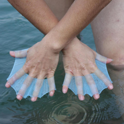 Palmes de natation en Silicone pour les mains, palmes de natation, paume des doigts, gants de pagaie ► Photo 1/6