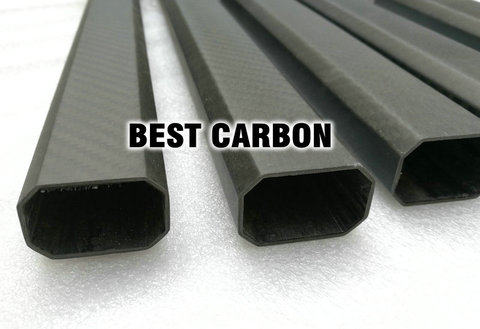 25mm x 38mm x 850mm haute qualité octogonale 3K Fiber de carbone tissu enroulé/enroulé/tissé Tube carbone queue Boom ► Photo 1/4