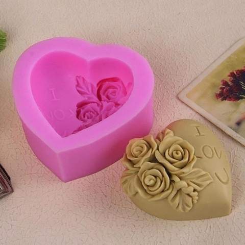 Moule à savon en Silicone en forme de cœur, outils de décoration de gâteau Fondant ► Photo 1/6