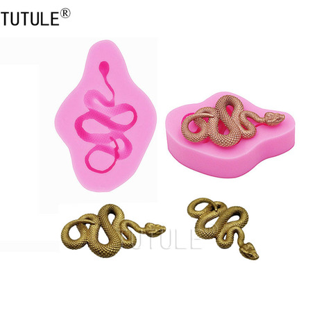 Serpent Silicone moule, gâteau, bonbons, argile, Animal, bijoux, biscuits, résine, serpent fondant polymère argile souple glaçage chocolat moule ► Photo 1/6