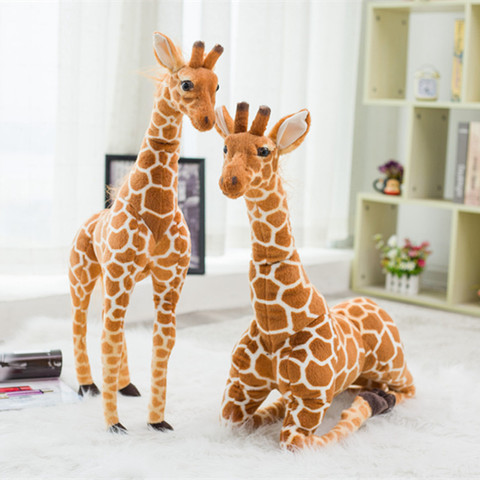 Énorme vraie vie girafe jouets en peluche mignon peluche poupées Simulation douce girafe poupée cadeau d'anniversaire enfants jouet chambre décor ► Photo 1/6