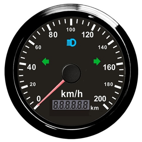 Compteur de vitesse GPS étanche 85mm 125/200km/h pour motoneige moto ATV UTV kilométrage Total réglable 12V 24V ► Photo 1/6