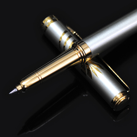 Nouvelle marque 0.5mm métal rouleau stylo à bille de luxe stylo à bille pour affaires écriture cadeau bureau fournitures scolaires recharges d'encre noire ► Photo 1/6