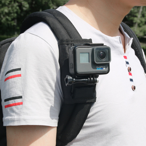 Caméra bandeau Sport caméra sac à dos Clip Mount 360 degrés rotatif pour Xiaomi Yi pour Gopro Hero7 6 5 4 Action caméra accessoires ► Photo 1/6