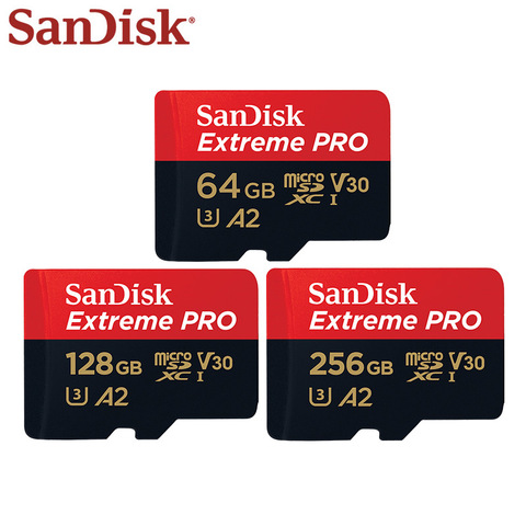 SanDisk-carte Micro SD Extreme Pro, 32 go/64 go/UHS-I go/256 go, SDHC/SDXC, TF, U3, carte mémoire pour téléphone ► Photo 1/4