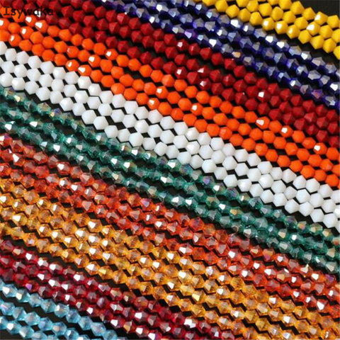 Isywaka U – perles en cristal Bicone d'autriche, 100 pièces de 4mm de couleur au choix, perles en verre à breloques, perle d'espacement ample pour la fabrication de bijoux à faire soi-même ► Photo 1/6