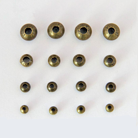 Perles rondes en Bronze Antique, 100 pièces, 4/5/6/8mm, en fer métallique, boule lisse, pour bricolage, fabrication de bijoux, Bracelets et colliers, Z242 ► Photo 1/3
