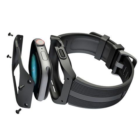 Bracelet pour Apple Watch SE série 6 5 4 3, en Silicone, pour iWatch 38/42/40/44mm, avec nouveau boîtier en plastique PC fendu, accessoire ► Photo 1/6