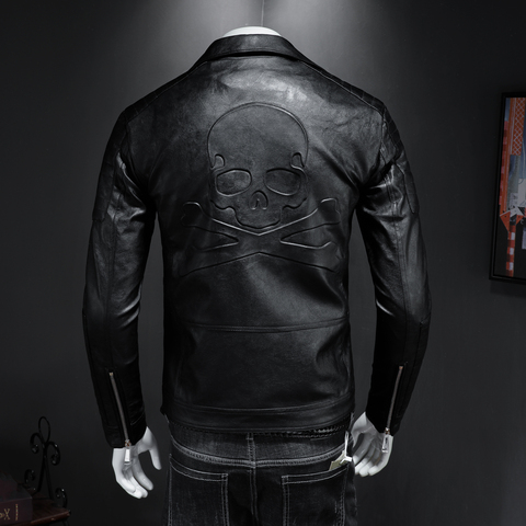 Veste en cuir de haute qualité pour moto hommes, boomer hommes ► Photo 1/6