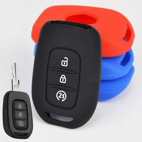 Housse de télécommande en Silicone à 3 boutons boîtier porte-clé adapté à Renault Duster Sandero, Logan, Clio, Captur, Laguna, Scenic, 2015, 2016, 2017 ► Photo 1/3