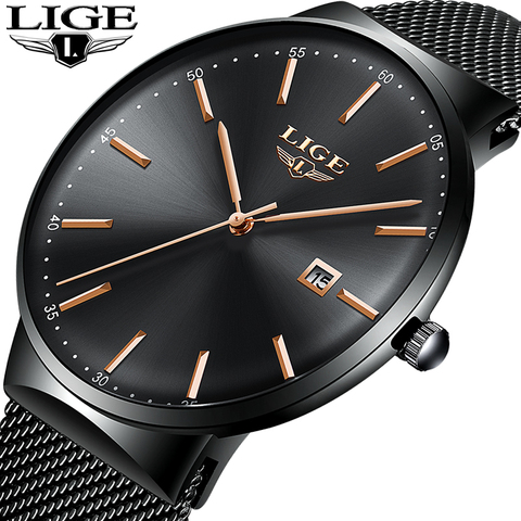 Montre à Quartz pour hommes, étanche, Ultra-mince, Date automatique, Simple, entièrement en acier, Sport, nouvelle collection 2022 ► Photo 1/6