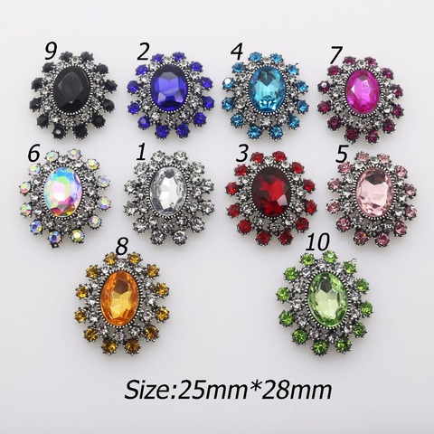 Superbe bouton en cristal de verre, 25x28MM, rétro, mélange de couleurs, fleur décorative, accessoires de bijoux DIY, 5 pièces ► Photo 1/6